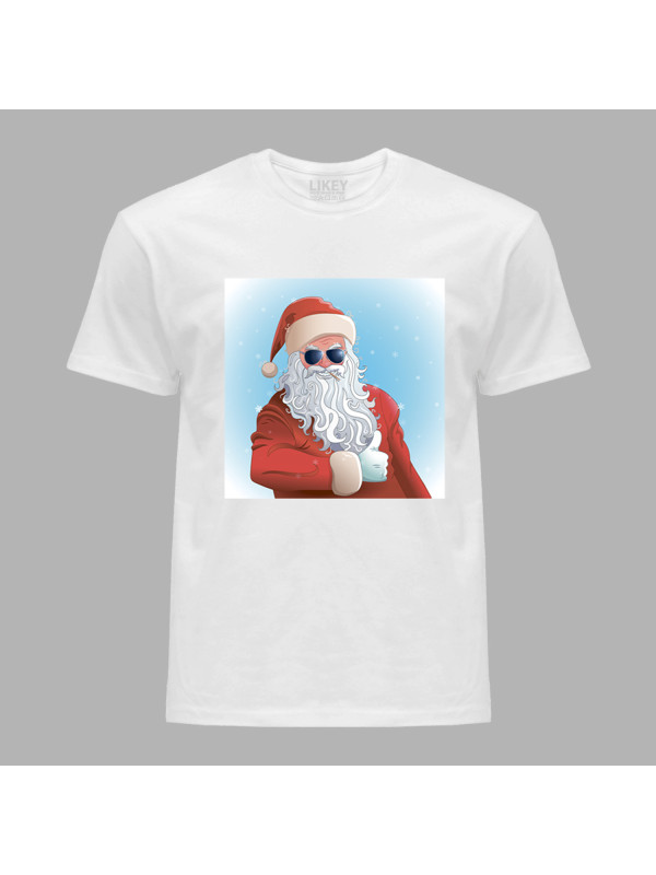 Футболка чоловіча з новорічним принтом "Крутий Санта" (0211317)