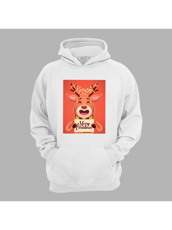 Худі з новорічним принтом "Щасливий різдвяний олень" Merry Christmas (0211318)