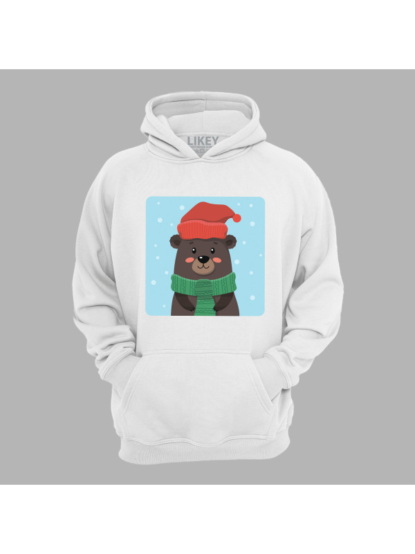 Худі з новорічним принтом "Зимовий ведмідь" (0211319)