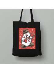 Екосумка шопер з бавовни 38х40см з новорічним принтом "Привіт Сніговик" (0211324)