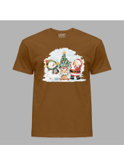 Новорічна футболка для всієї родини з новорічним принтом "Санта, сніговик, олень та ялинка" (0211326)