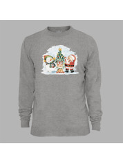 Новорічний світшот з новорічним принтом "Санта, сніговик, олень та ялинка" (0211326)