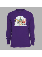 Новорічний світшот з новорічним принтом "Санта, сніговик, олень та ялинка" (0211326)