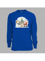 Новорічний світшот з новорічним принтом "Санта, сніговик, олень та ялинка" (0211326)