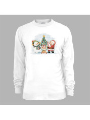 Новорічний світшот з новорічним принтом "Санта, сніговик, олень та ялинка" (0211326)