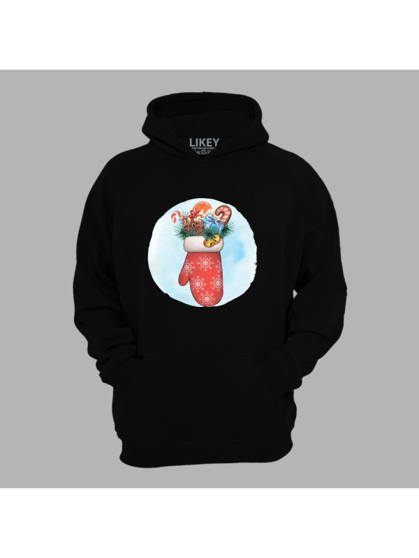 Худі з новорічним принтом "Подарункова рукавичка" (0211327)