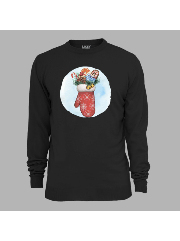 Світшот з новорічним принтом "Подарункова рукавичка" (0211327)