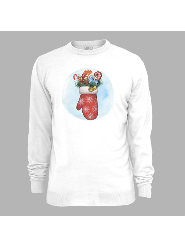 Світшот з новорічним принтом "Подарункова рукавичка" (0211327)