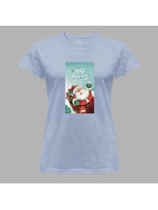 Новорычна футболка жіноча з новорічним принтом "Санта вже мчить" Merry Christmas (0211330)
