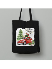 Екосумка шопер з бавовни 38х40см з новорічним принтом "Гарні подарунки на Різдво" (0211331)