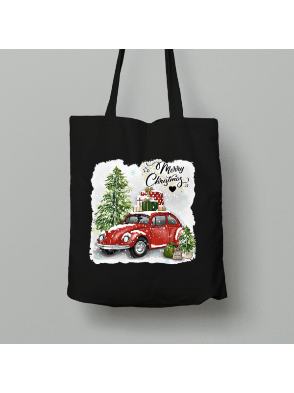 Екосумка шопер з бавовни 38х40см з новорічним принтом "Гарні подарунки на Різдво" (0211331)