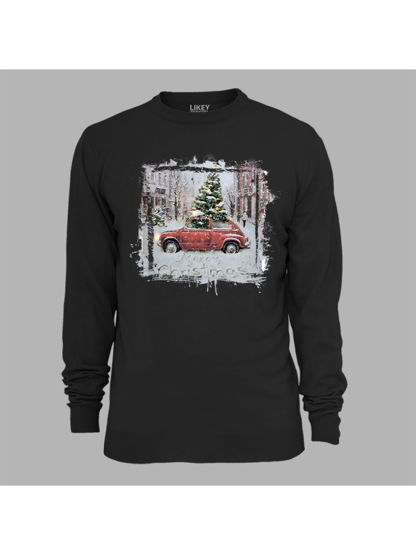 Світшот з новорічним принтом "Різдвяна ялинка в авто" (0211332)