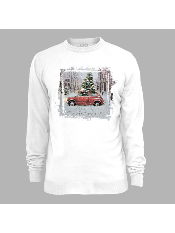 Світшот з новорічним принтом "Різдвяна ялинка в авто" (0211332)