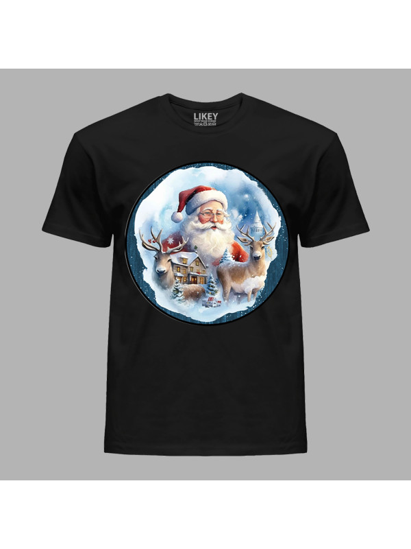 Новорічна футболка чоловіча з новорічним принтом для всієї родини "Різдвяний настрій" Merry Christmas (0211333)