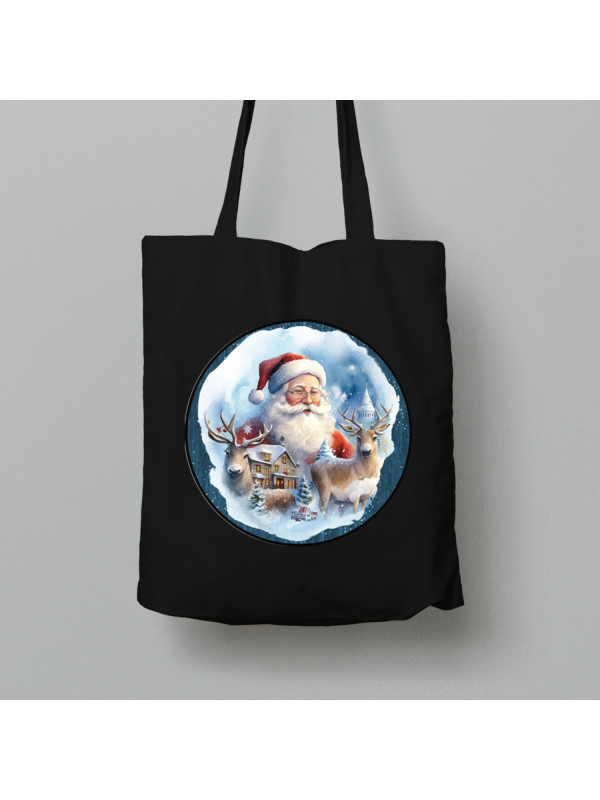Екосумка шопер з бавовни 38х40см з новорічним принтом для всієї родини "Різдвяний настрій" Merry Christmas (0211333)