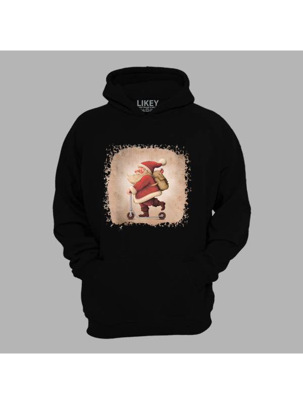 Худі з новорічним принтом "Санта мчить на самокаті" (0211335)