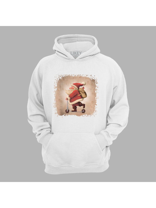 Худі з новорічним принтом "Санта мчить на самокаті" (0211335)
