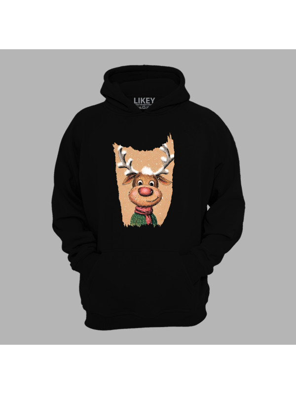 Худі з новорічним принтом "Олень під снігом" (0211336)