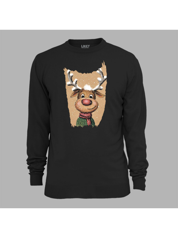 Світшот з новорічним принтом "Олень під снігом" (0211336)