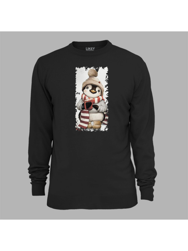 Світшот з новорічним принтом "Пінгвін у шапці" (0211339)