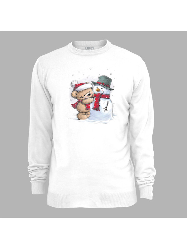 Світшот з новорічним принтом "Ведмежа та сніговик" (0211340)