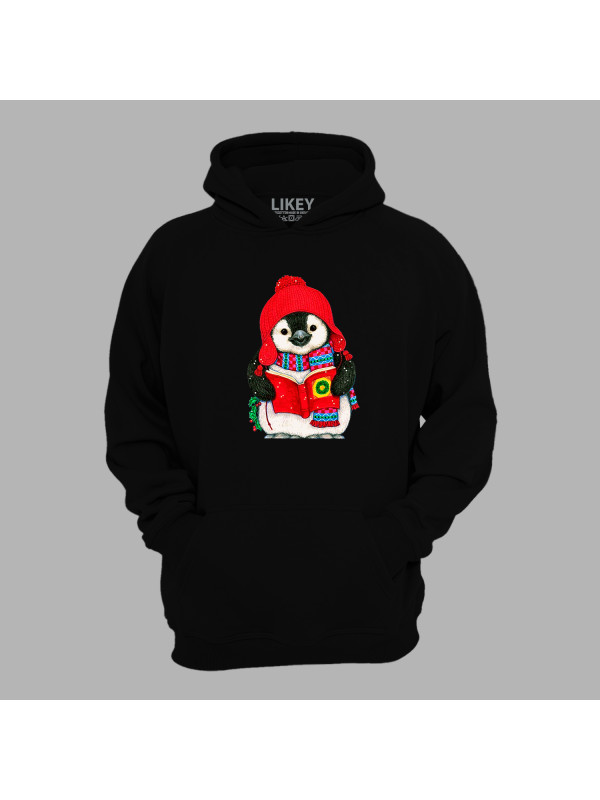 Худі з новорічним принтом "Пінгвін казкар" (0211341)