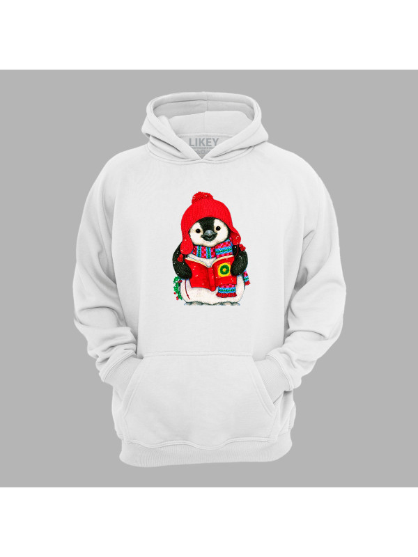 Худі з новорічним принтом "Пінгвін казкар" (0211341)