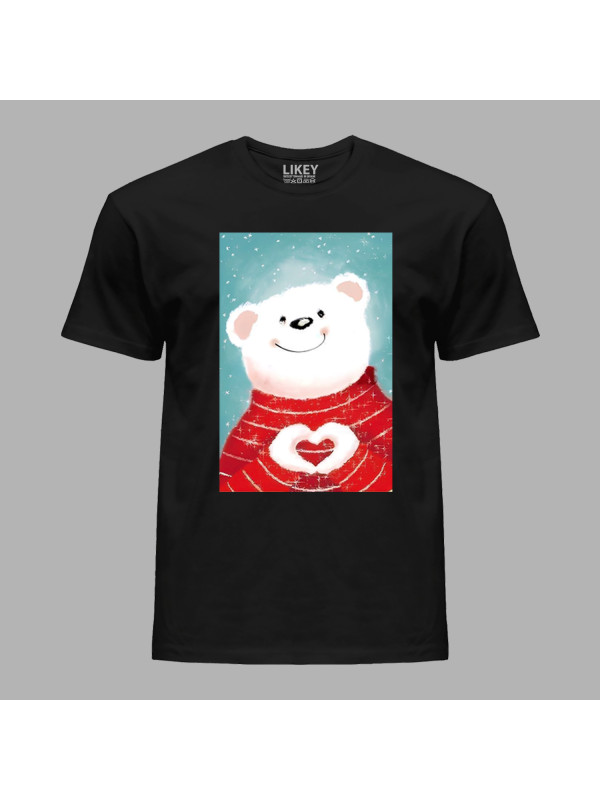 Футболка чоловіча з новорічним принтом "Люблю тебе, ведмежатко" (0211345)