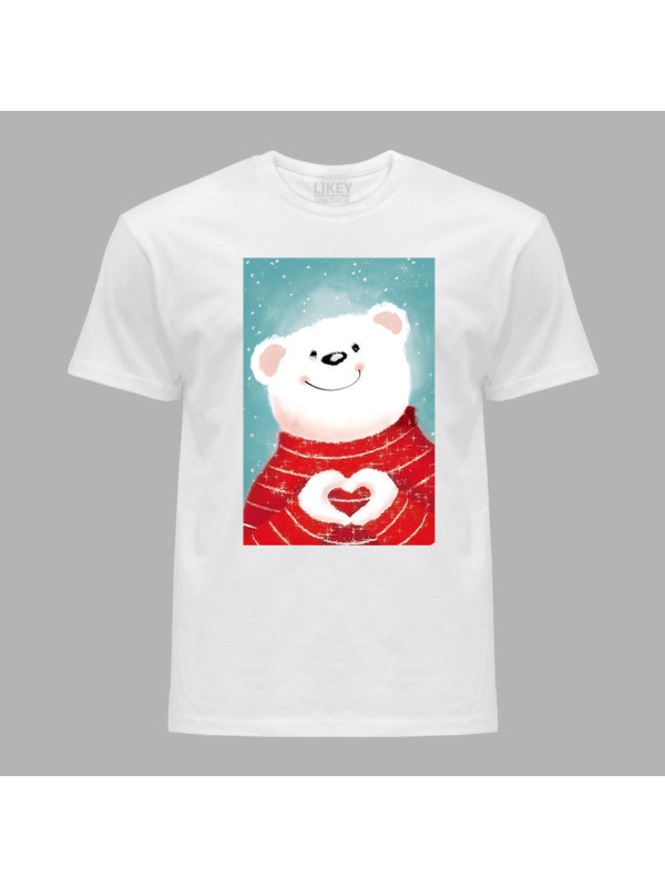 Футболка чоловіча з новорічним принтом "Люблю тебе, ведмежатко" (0211345)