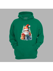 Худи с новогодним принтом "Маленький Санта с подарками" (0211348)
