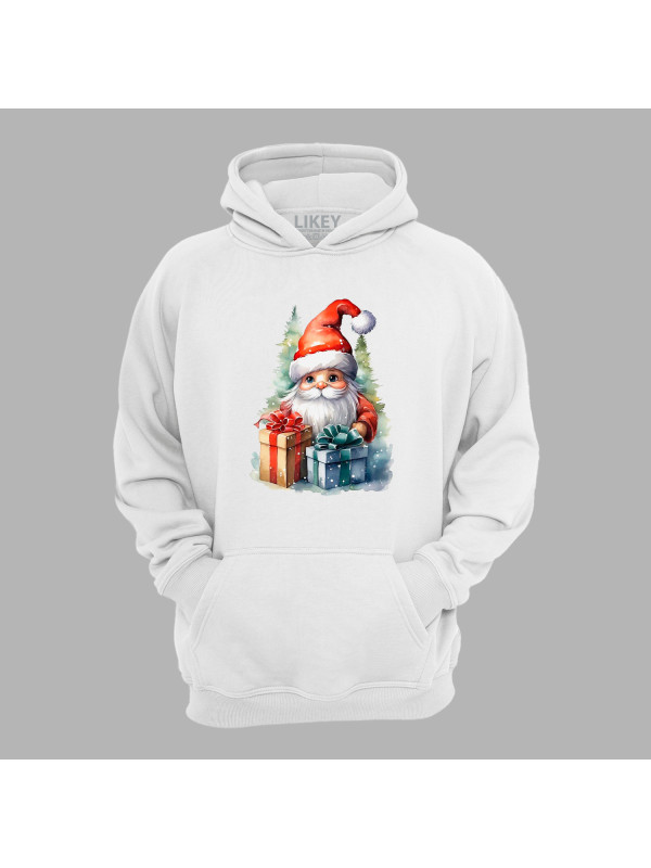 Худі з новорічним принтом "Маленький Санта з подарунками" (0211348)