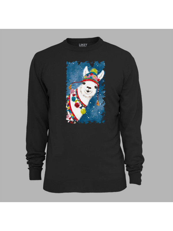 Світшот з новорічним принтом "Привіт, різдвяна лама" (0211352)