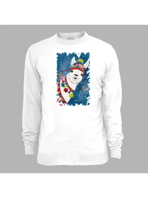 Світшот з новорічним принтом "Привіт, різдвяна лама" (0211352)