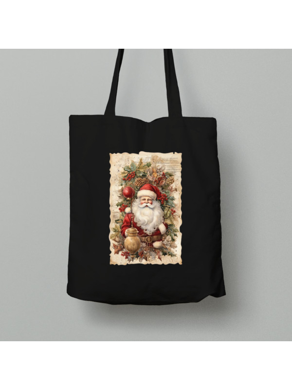Екосумка шопер з бавовни 38х40см з новорічним принтом "Святий Миколай" (0211354)
