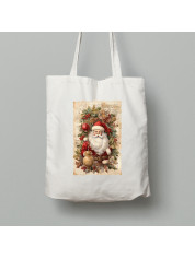 Екосумка шопер з бавовни 38х40см з новорічним принтом "Святий Миколай" (0211354)
