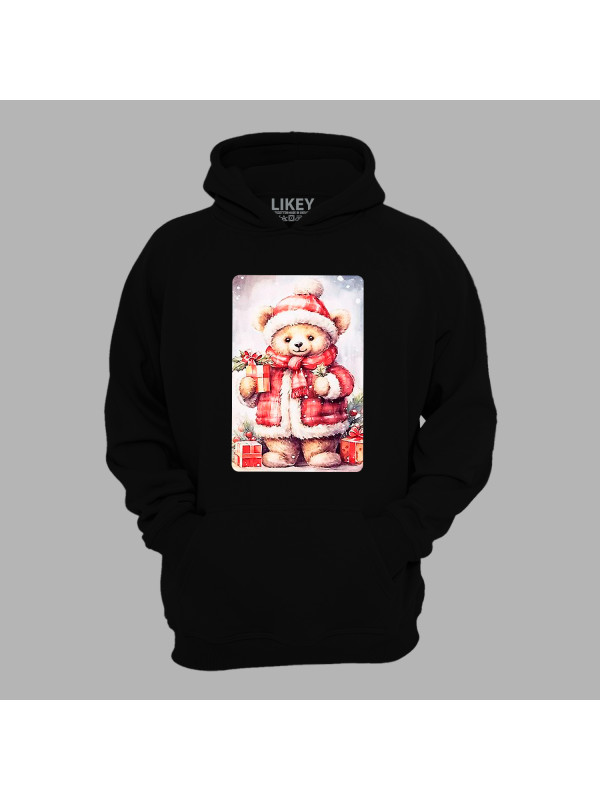 Худі з новорічним принтом "Ведмежатко, тримай подарунок" (0211355)