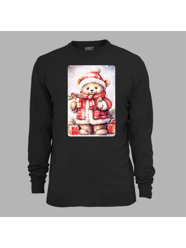 Світшот з новорічним принтом "Ведмежатко, тримай подарунок" (0211355)