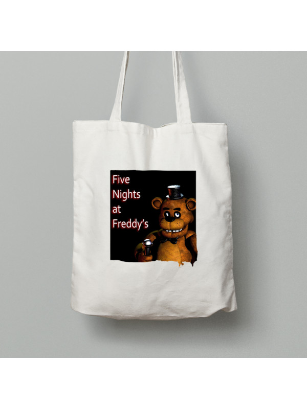 Екосумка шопер з бавовни 38х40см з принтом "П'ять ночей з Фредді" (03100)