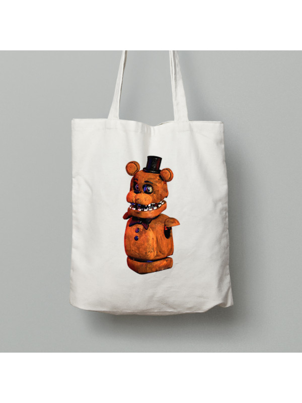 Екосумка шопер з бавовни 38х40см з принтом "Фредді тут" (03102)