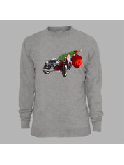 Світшот з новорічним принтом "Санта з ялинкою та подарунками на ретромобілі" (24012146)