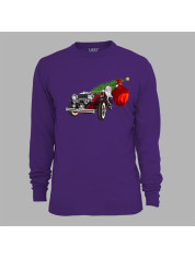 Світшот з новорічним принтом "Санта з ялинкою та подарунками на ретромобілі" (24012146)