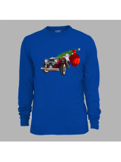 Світшот з новорічним принтом "Санта з ялинкою та подарунками на ретромобілі" (24012146)