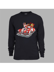 Світшот з новорічним принтом "Санта привіз снігурку, авто та подарунки" (24012147)