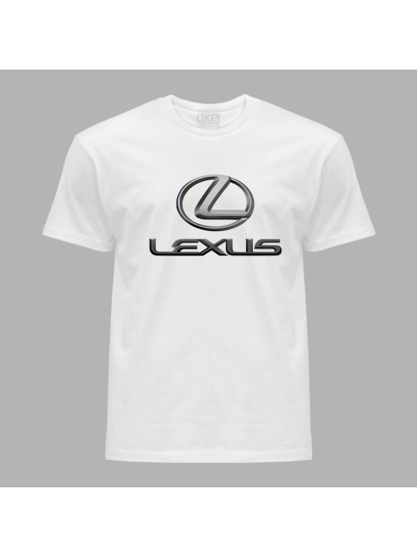 Футболка чоловіча з автомобільним принтом "Lexus chrome (Лексус хромований)" (24012154)