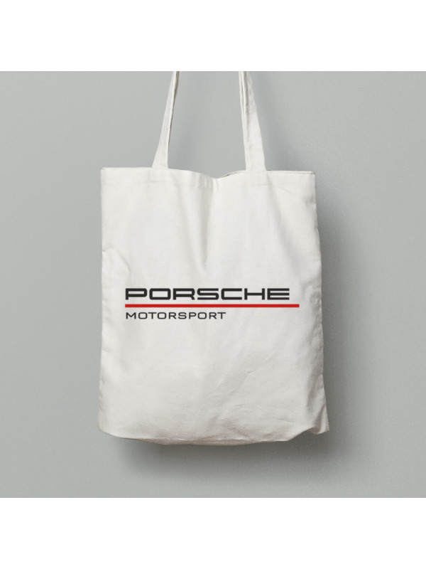 Екосумка шопер з бавовни 38х40см з автомобільним принтом "Porsche motorsport (Порше моторспорт)" (24012155)