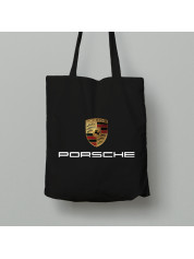 Экосумка шопер из хлопка 38х40см с автомобильным принтом "Porsche (Порше)" (24012156)