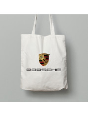 Экосумка шопер из хлопка 38х40см с автомобильным принтом "Porsche (Порше)" (24012156)