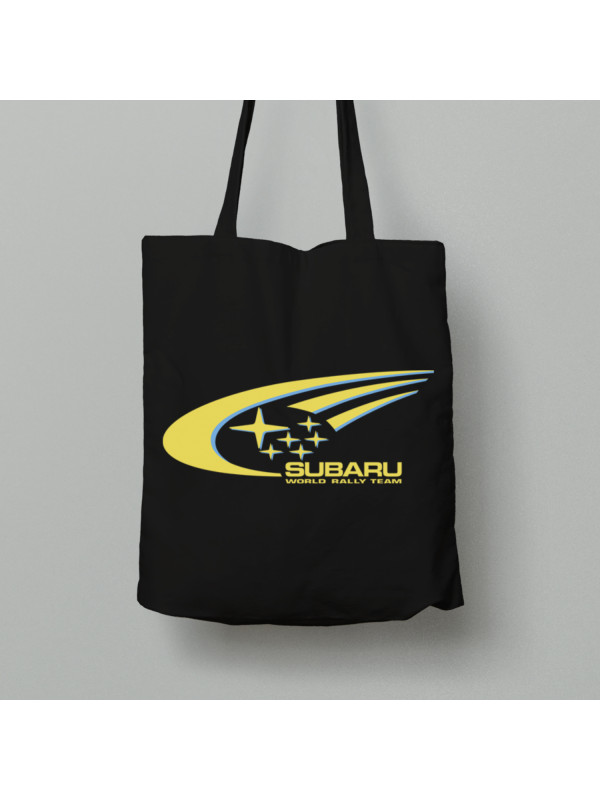 Екосумка шопер з бавовни 38х40см з автомобільним принтом "Subaru - World Rally Team (Subaru - Світова команда з ралі) (24012159)