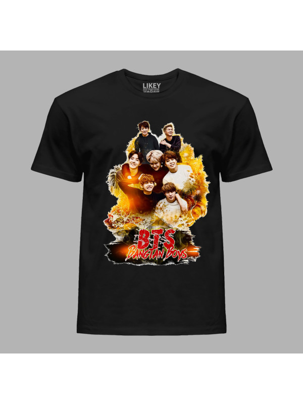 Футболка чоловіча з музичним принтом "BTS - BangTan Boys" (0444)