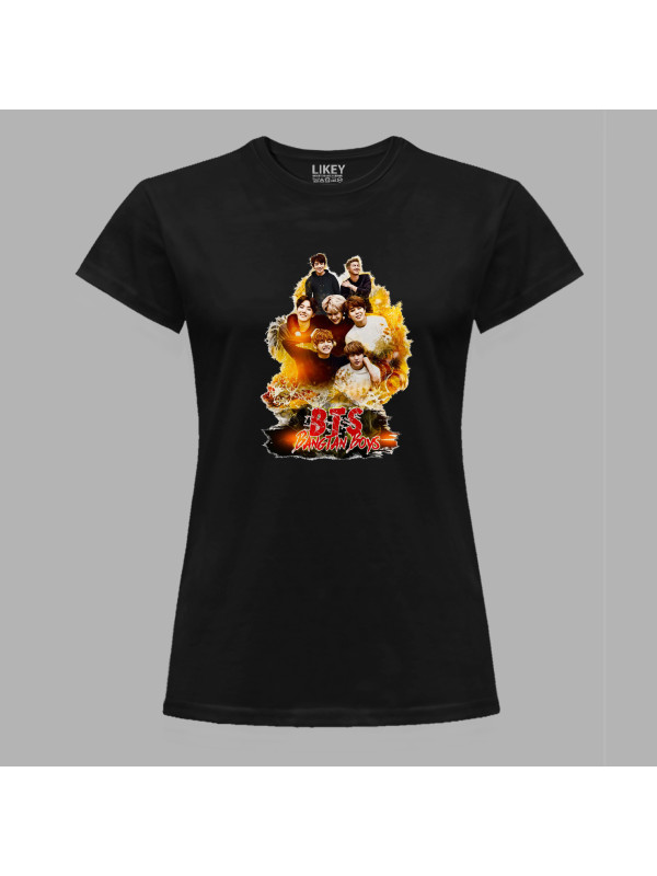 Футболка жіноча з музичним принтом "BTS - BangTan Boys" (0444)